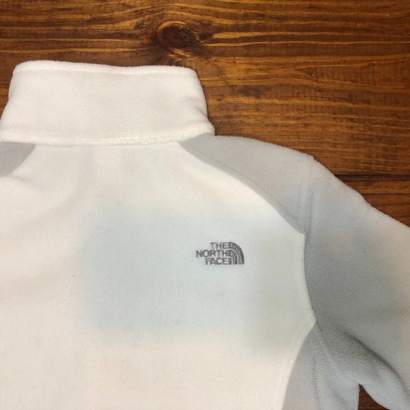North Face Women's Fleece Jacket - Full Zip, White & Gray - Picture 10 of 11